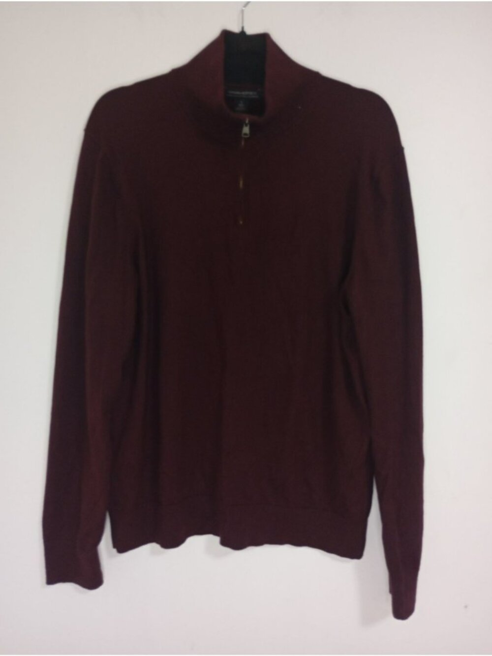Banana Republic Mens Burgundy Half-Zip Sweater Size L Cotton & Cashmere Blend